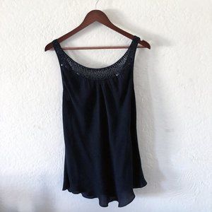 Black Silk Banana Republic top with sequins detail, XL (runs small, fits M-L)